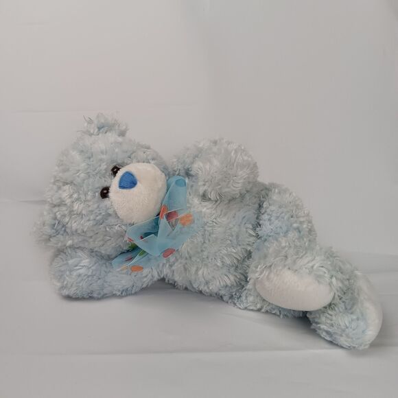 Ty Classic Raindrops The Blue Bear with a Polka Dot Ribbon Medium No Tags - Picture 13 of 13